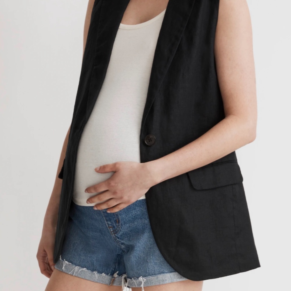 Madewell Maternity Over-The-Belly Denim Shorts in Coeling Wash
